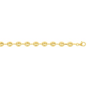 6.0mm Collier grain de café or jaune 375/9 ct semi-massif