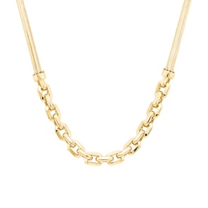 6.7mm Fantasiecollier 750/18 K Gelbgold halbmassiv