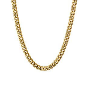 6mm Chaîne Cuban Link plaqué or jaune