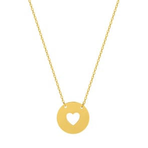 Collier or jaune 750/18 ct 42cm, Cœur
