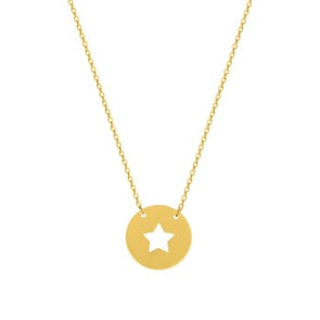 Collier mit Anhänger 750/18 K Gelbgold 42cm, Stern