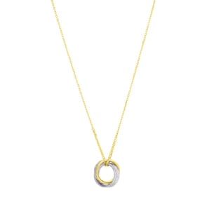 Collier mit Anhänger 750/18 K Gelb-/Weissgold 42cm