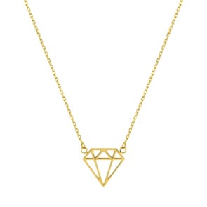Collier or jaune 750/18 ct 42cm, Diamant