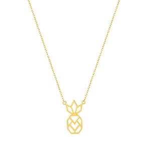 Collier or jaune 750/18 ct 42cm, Ananas