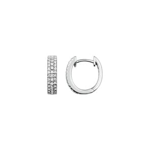 Créoles or gris 750/18 ct avec diamants 0.43ct. H/si