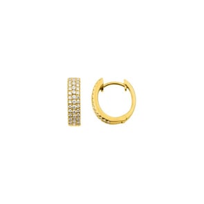 Créoles or jaune 750/18 ct avec diamants 0.43ct. H/si