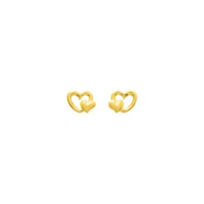 Ohrstecker 750/18 K Gelbgold, Herzen