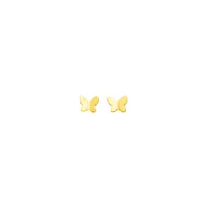 Clous d'oreilles or jaune 750/18 ct, Papillon