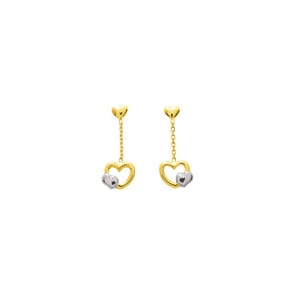 Ohrhänger 750/18 K Gelbgold, Herzen