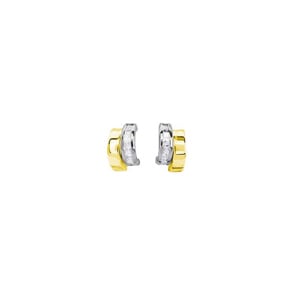 Ohrringe 750/18 K Gelb-/Weissgold mit Zirkonia