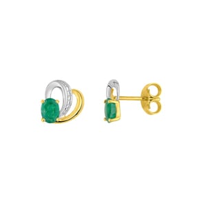 Ohrstecker 750/18 K Gelbgold mit Smaragd