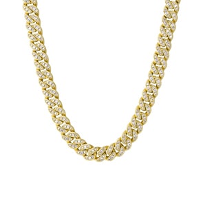8mm Cuban Link Panzerkette Gelb vergoldet mit Zirkonia