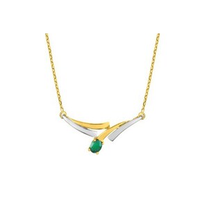 Collier or jaune 750/18 ct avec émeraude