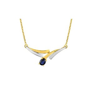 Collier or jaune 750/18 ct avec saphir