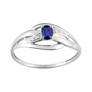 Ring 750/18 K White Gold with Sapphire