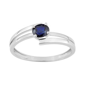 Ring 750/18 K White Gold with Sapphire