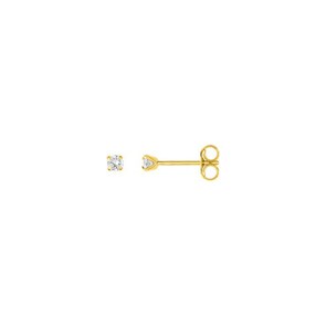 Ohrstecker 750/18 K Gelbgold mit Zirkonia 4-Griff Ø 2.5mm