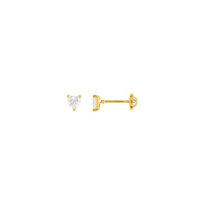 Ohrstecker 750/18 K Gelbgold mit Zirkonia Herz