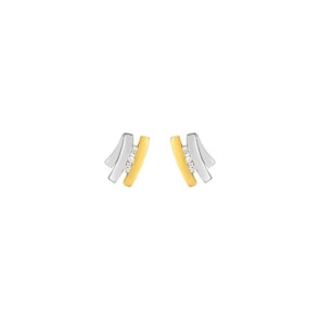 Ohrstecker 750/18 K Gelb-/Weissgold mit Diamanten 0.04ct. H/p1