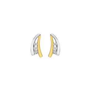 Ohrstecker 750/18 K Gelb-/Weissgold mit Diamanten 0.03ct. H/p1