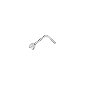 Nasenpiercing Winkel 750/18 K Weissgold mit Diamant 0.03ct.