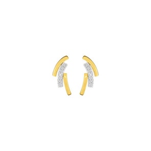 Ohrstecker 750/18 K Gelb-/Weissgold mit Diamanten 0.012ct. H/p1