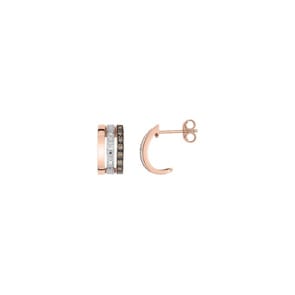 Ohrringe 750/18 K Rosé-/Weissgold mit Diamanten 0.14ct. H/p1
