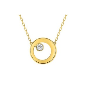 Collier 750/18 K Gelbgold mit Diamant 0.015ct. H/p1