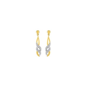 Ohrhänger 750/18 K Gelb-/Weissgold mit Diamanten 0.02ct. H/p1