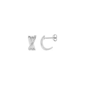 Ohrringe 750/18 K Weissgold mit Diamanten 0.03ct. H/p1