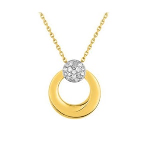 Collier 750/18 K Gelb-/Weissgold mit Diamanten 0.07ct. H/p1