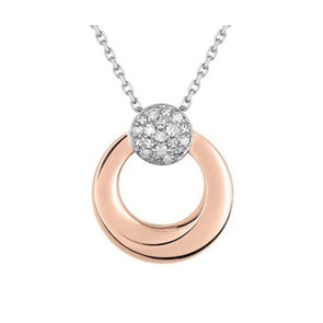 Collier 750/18 K Rosé-/Weissgold mit Diamanten 0.07ct. H/p1