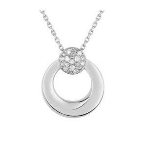 Collier 750/18 K Weissgold mit Diamanten 0.07ct. H/p1