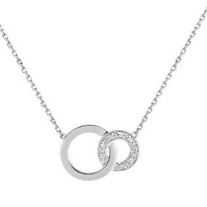 Collier 750/18 K Weissgold mit Diamanten 0.03ct. H/p1