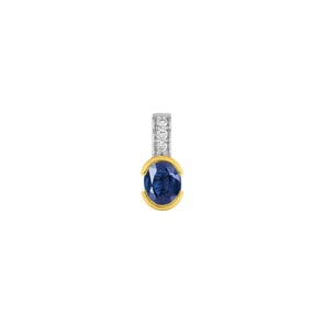 Anhänger 750/18 K Gelbgold mit Saphir und Diamanten 0.02ct.