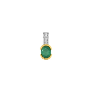 Anhänger 750/18 K Gelbgold mit Smaragd und Diamanten 0.02ct.