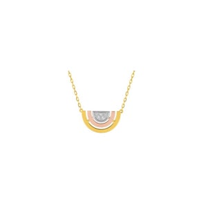 Collier 750/18 K Tricolor mit Diamanten 0.02ct. H/p1