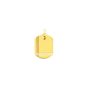 Plakette 750/18 K Gelbgold tonneau 15x19mm