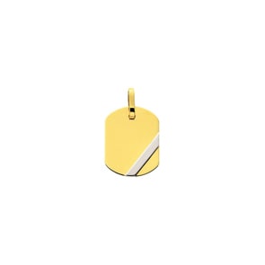 Engravable Pendant 750/18 K Yellow and White Gold 15x19mm