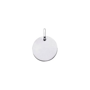Engravable Pendant 750/18 K White Gold round Ø 18mm