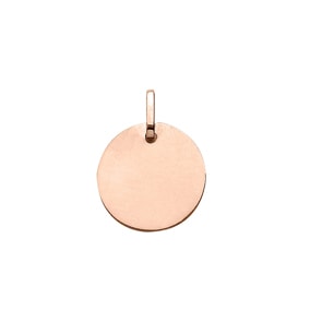 Engravable Pendant 750/18 K Rose Gold round Ø 18mm