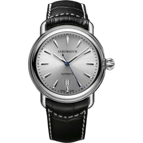 Aerowatch 1942 Automatic Black Leather
