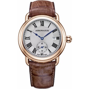 Aerowatch 1942 Automatic Petite Seconde Rosé / Braun