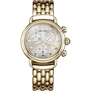 Aerowatch 1942 Chronolady Stainless Steel Gold