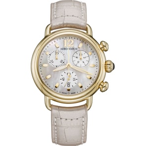 Aerowatch 1942 Chronolady Leather Beige