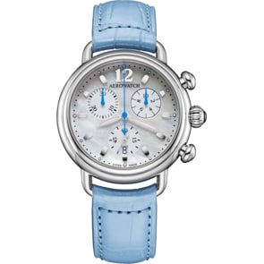Aerowatch 1942 Chronolady Leder blau