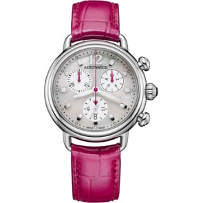 Aerowatch 1942 Chronolady Leder pink 