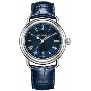 Aerowatch 1942 Elegance Leder blau