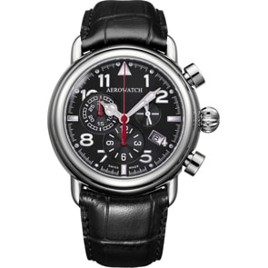 Aerowatch 1942 Homage 1910 Chrono Leder Ø 44mm