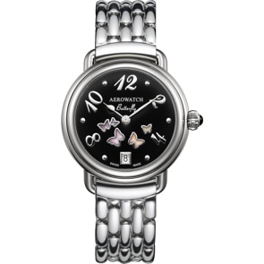 Aerowatch 1942 Lady Butterfly Edelstahl
